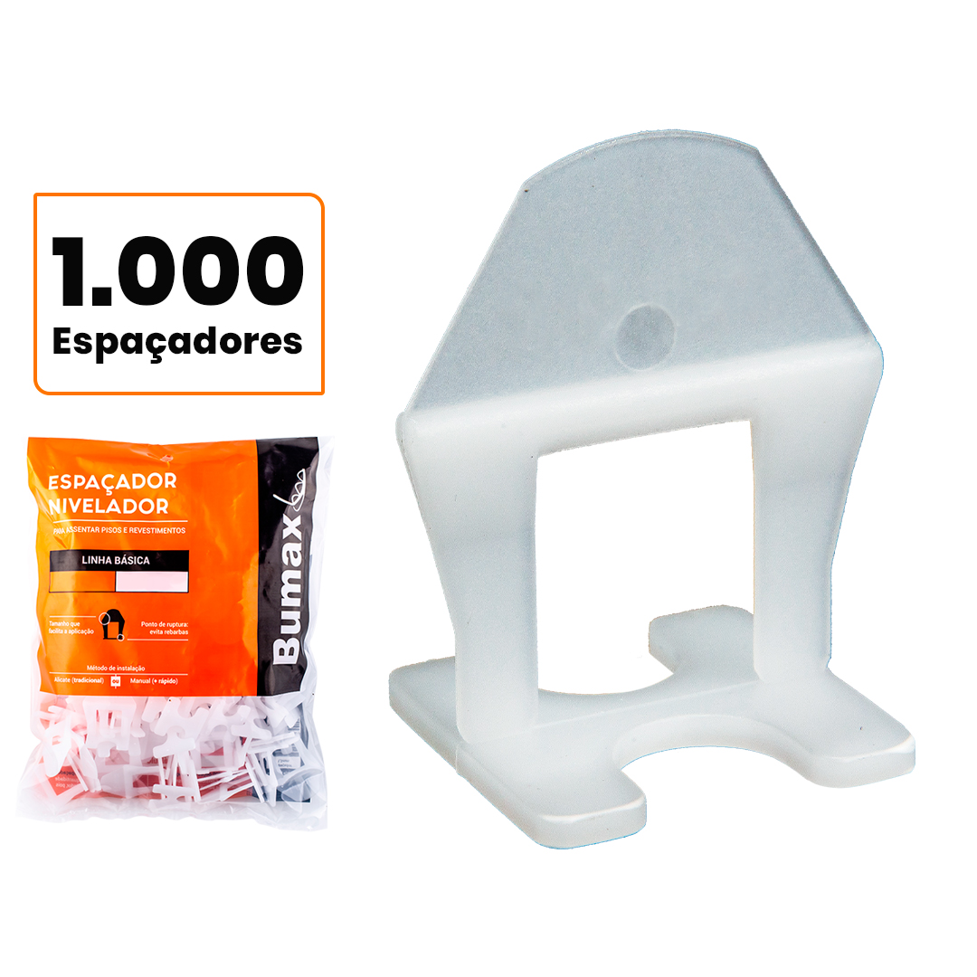 Espaçador Nivelador de Pisos – Pacote com 1000 peças – Linha BÁSICA Bumax